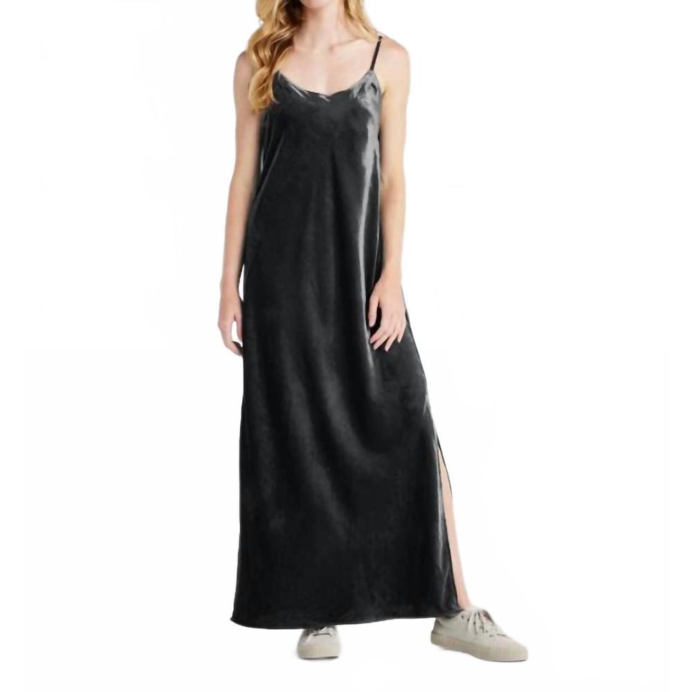 NEW SPLENDID velvet breeze slip maxi dress in gray
